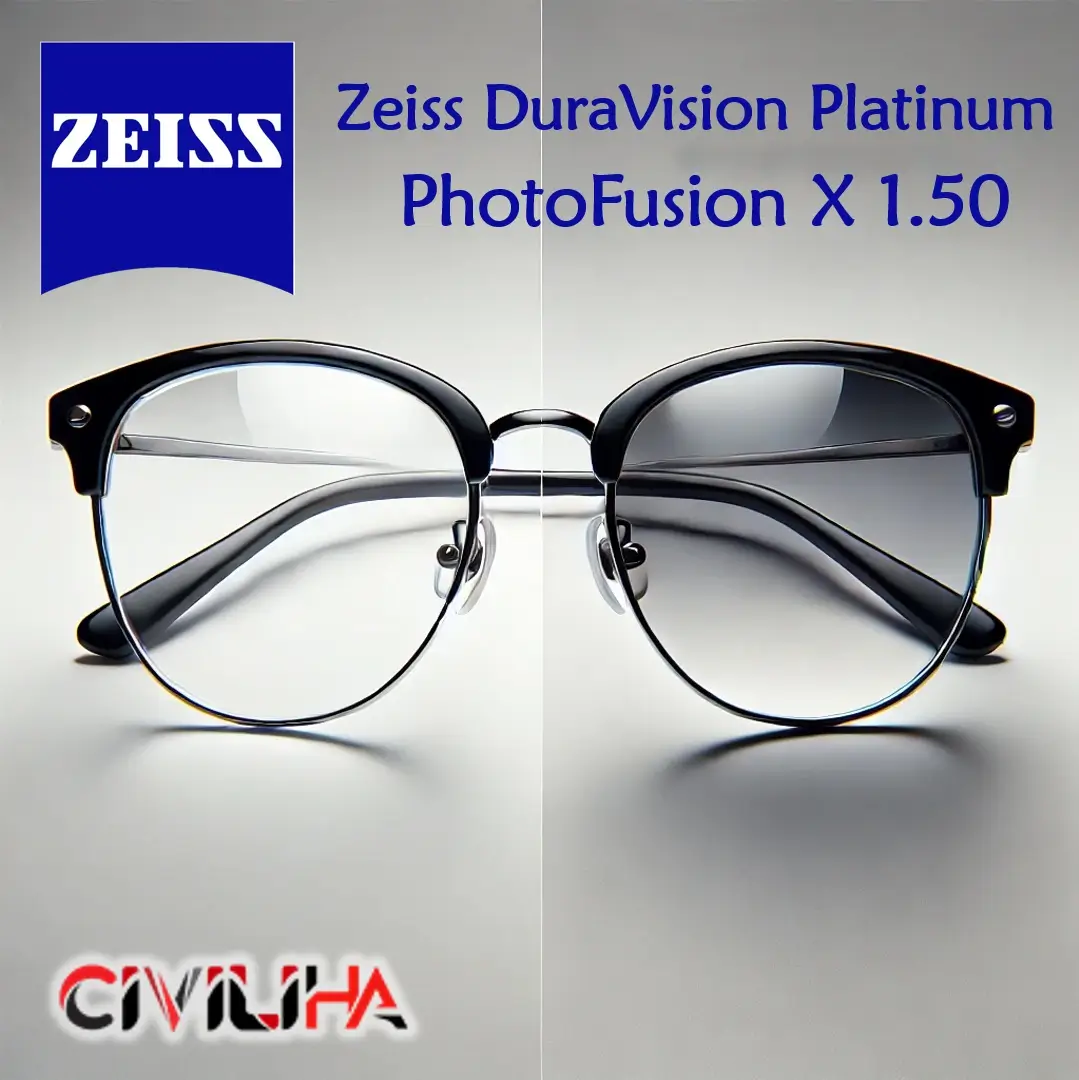 عدسی فتوکرومیک زایس Zeiss DuraVision Platinum Photo Fusion X 1.50