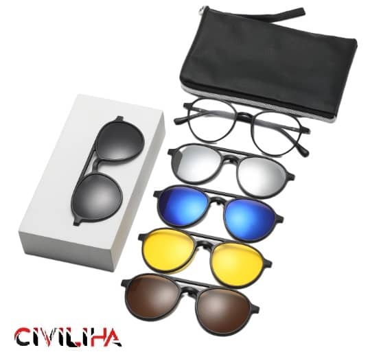 فریم عینک طبی ریبن (Ray-Ban) مدل TR2309 c2 به همراه کاور آفتابی مجموعه 6 عددی