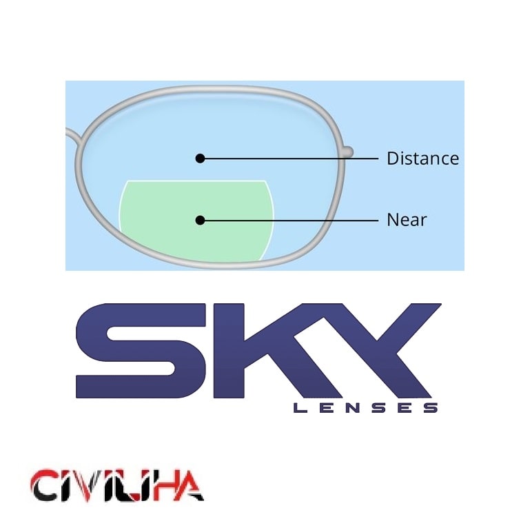 عدسی دودید ناخنی (بیوفوکال) فشرده اسکای Sky Biofocal invisible White 1.67