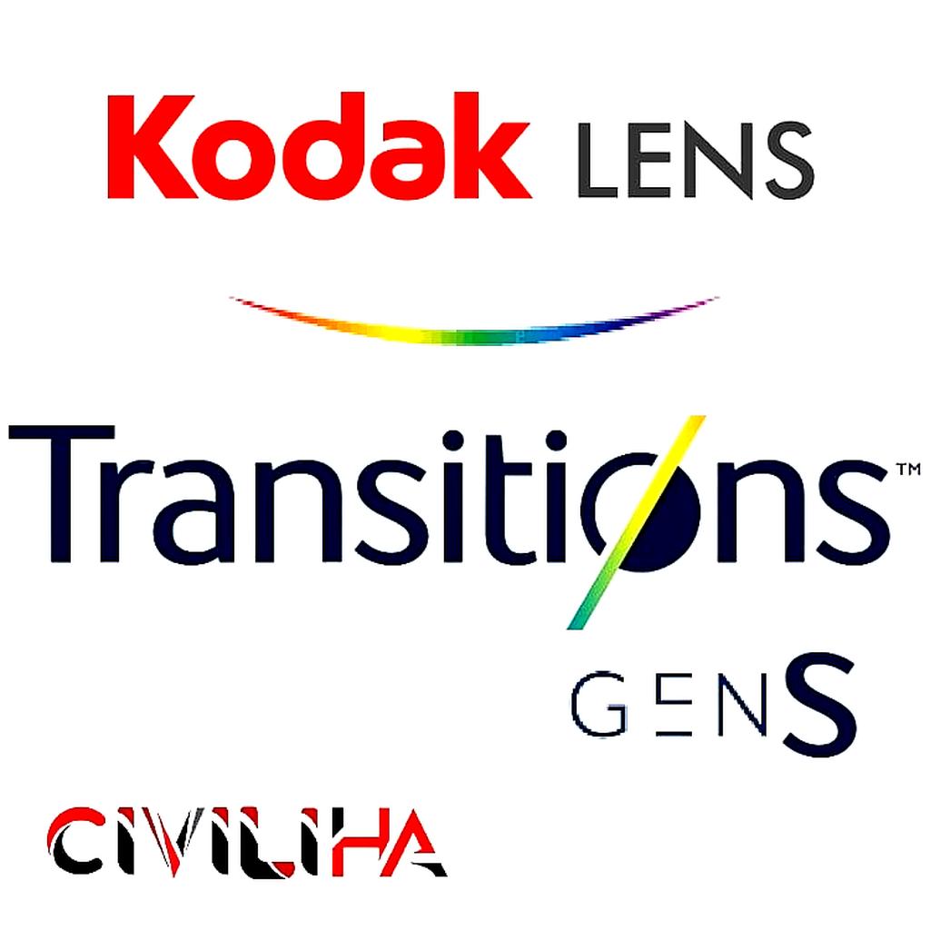 عدسی سفارشی ترانزیشن نسل S کداک با پوشش بلوکنترل انتخابی 1.5 KODAK Lens SPORT Transitions Grey Gen S