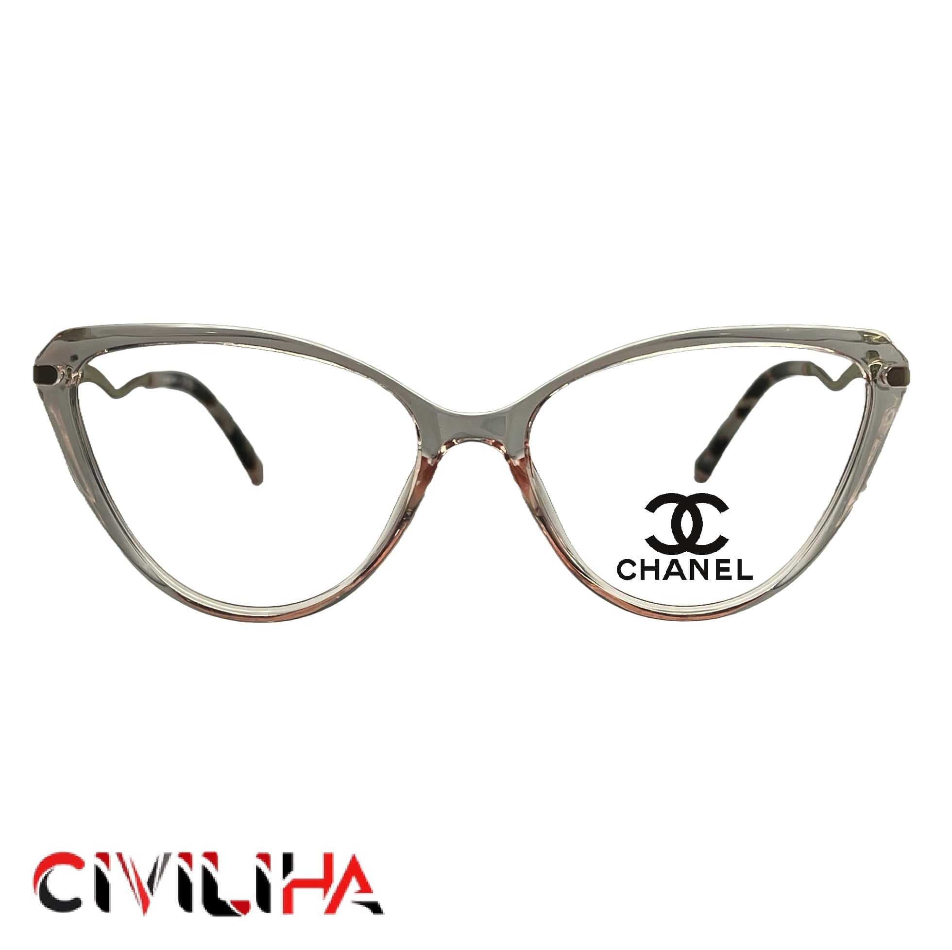 فریم عینک طبی برند شانل گلبهی شفاف (CHANEL) مدل T877
