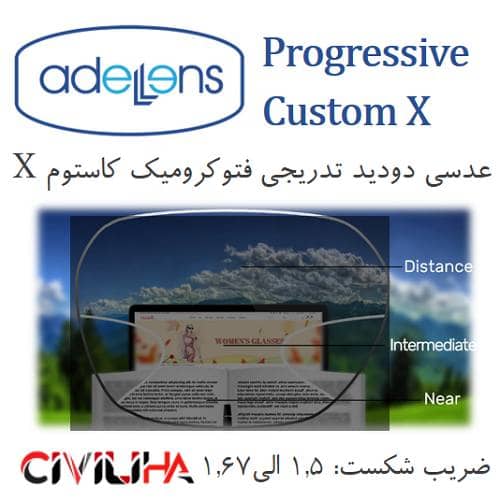 عدسی دودید پروگرسیو فتوکرومیک کاستوم ایکس Progressive Polorized Custom X