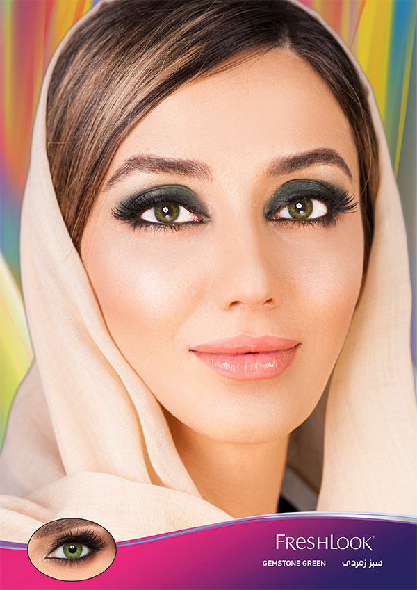 لنز رنگی فصلی فرشلوک Freshlook رنگ سبز زمردی (Gemstone Green)
