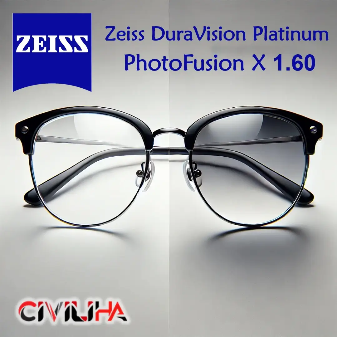 عدسی فتوکرومیک زایس Zeiss DuraVision Platinum Photo Fusion X 1.60