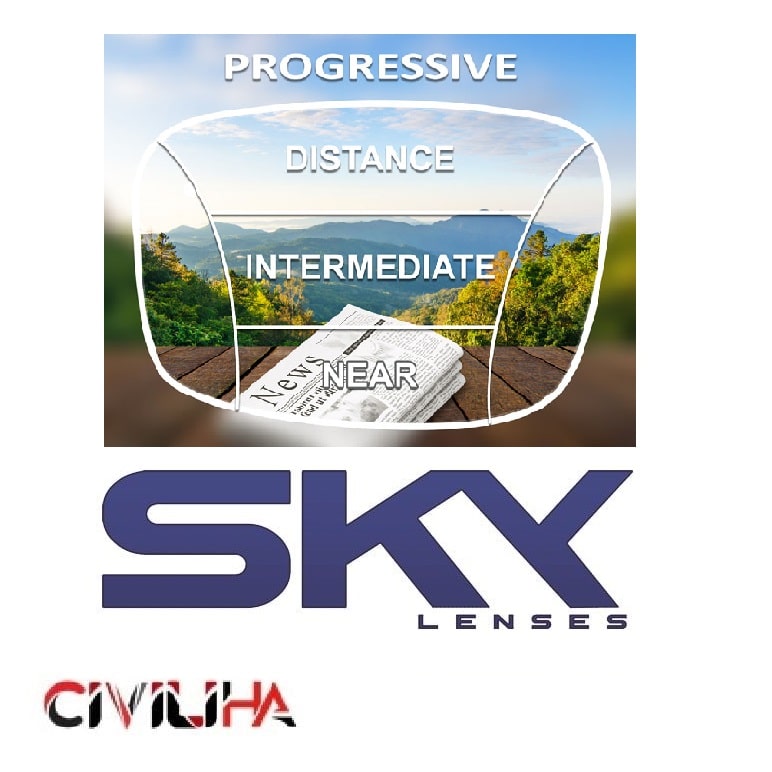 عدسی دودید تدریجی (پروگرسیو) آفتابی پولارایزد اسکای Sky Progressive Polarized 1.5