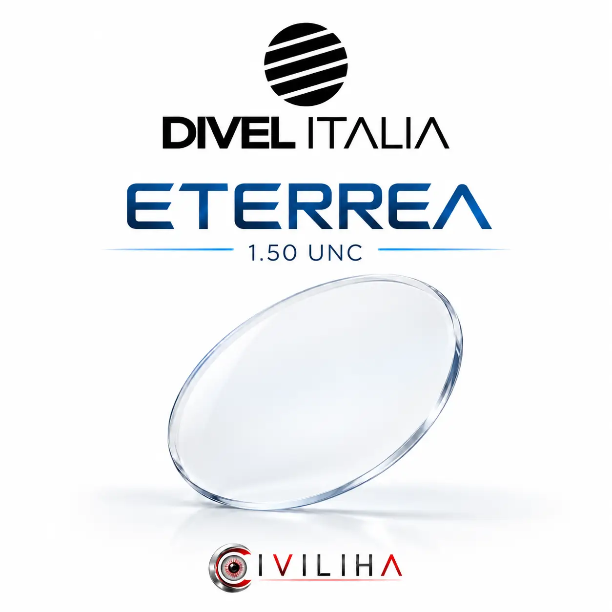 عدسی پروگرسیو سفارشی دایول ایتالیا Divel Italia مدل ETERREA ضریب 1.5 UNC