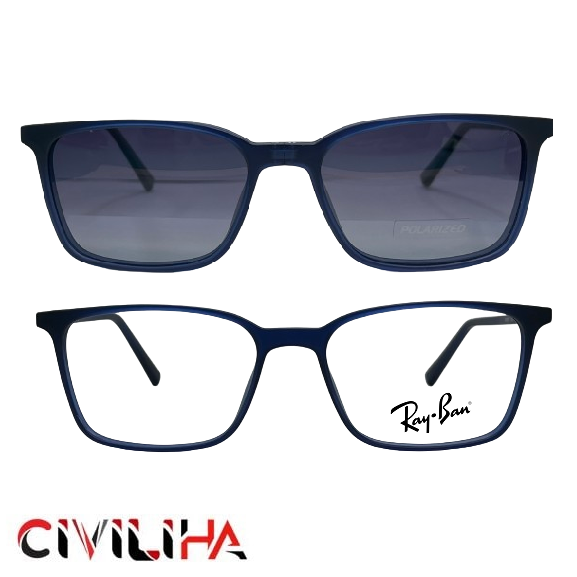 فریم عینک طبی کاور دار برند ریبن سرمه ای (Ray-Ban) مدل RX7087