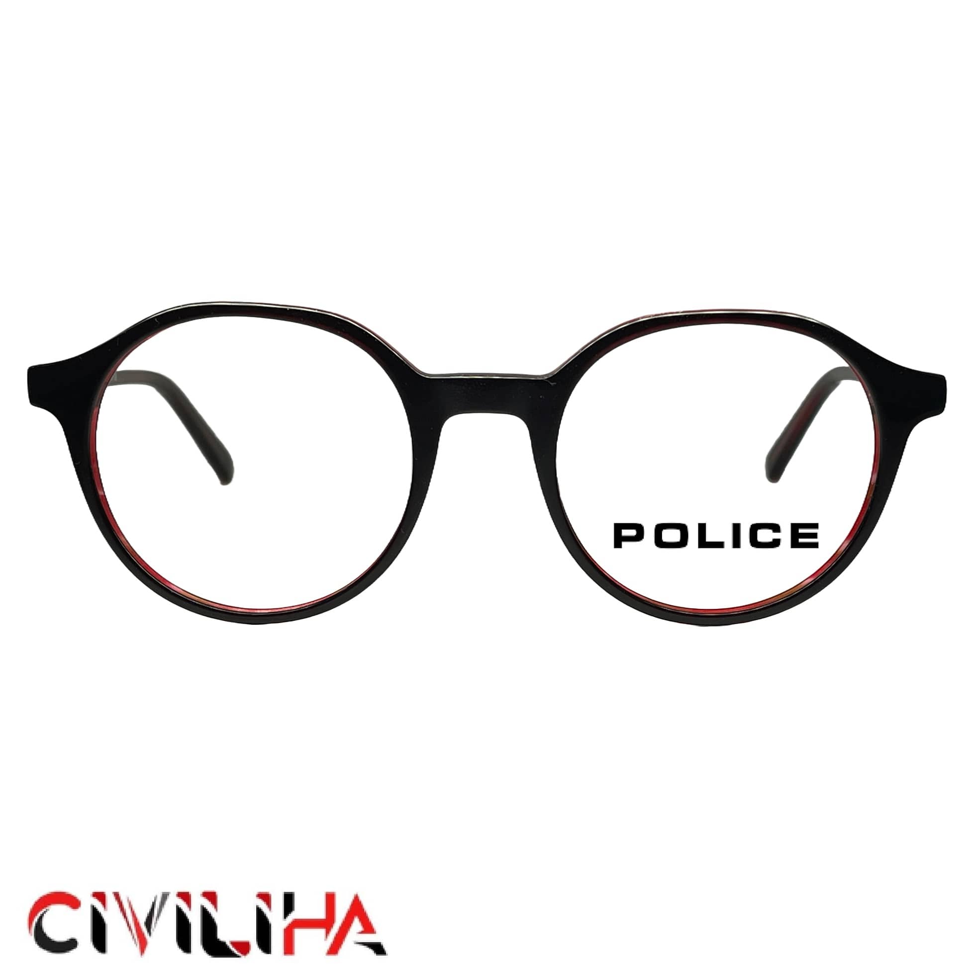 فریم عینک طبی برند پلیس قرمز مشکی (POLICE) مدل 08510 C6